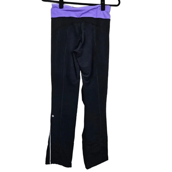 Lululemon Lined Straight Leg Black Pants Lavender Waist Size‎ 4 - Picture 4 of 9